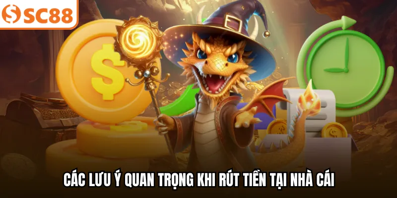 Các lưu ý quan trọng khi rút tiền tại nhà cái