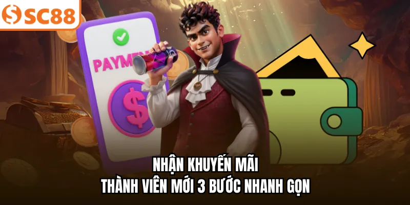 Nhận khuyến mãi thành viên mới 3 bước nhanh gọn